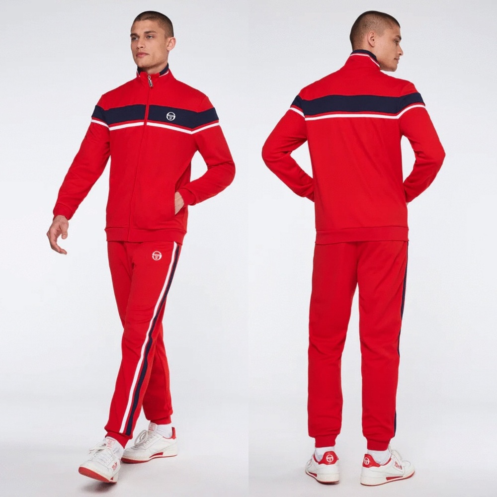 Men’s Sergio Tacchini Red | Navy | White Casual Tracksuit NWT